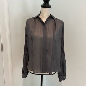 Marlene Birger A/S grey long sleeve silk blouse